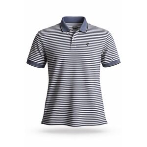 Ashworth Mens Dadcore Blue White Striped Short Sleeve Golf Polo Shirt USA SZ L